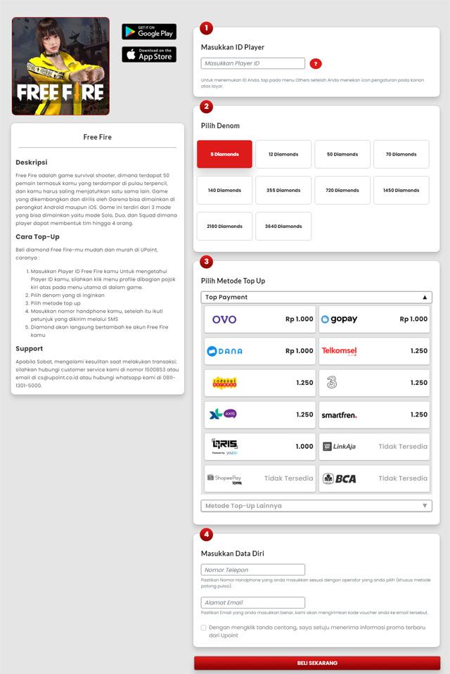 Cara Top Up FF Pulsa Indosat